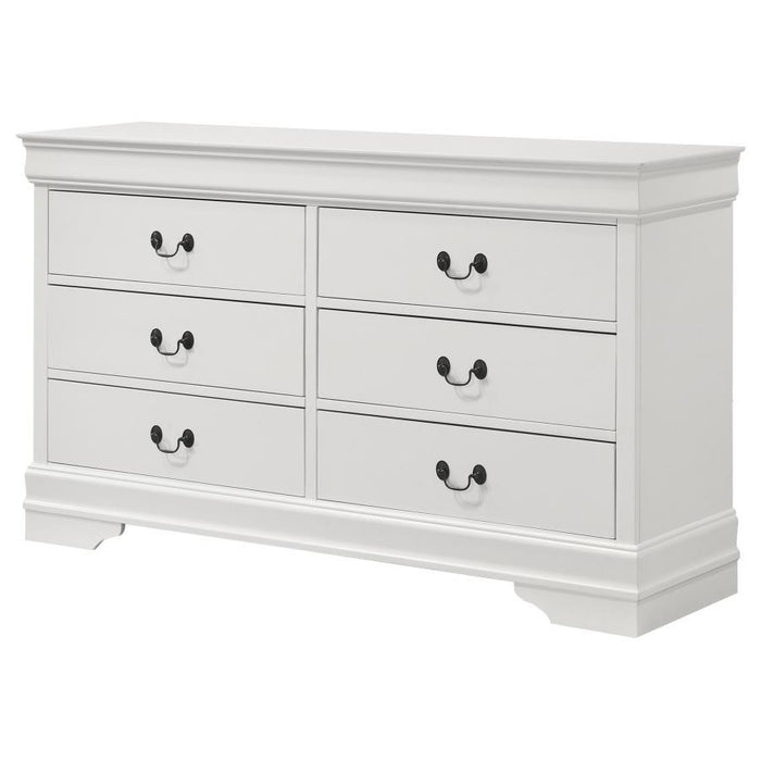 Louis Philippe - 6 Drawer Dresser - White