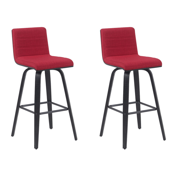 Vienna - Modern Swivel Bar Height Stool - Black Brushed Wood Frame