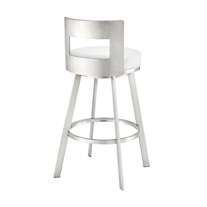 Flynn - Swivel Bar Stool -  Brushed Steel