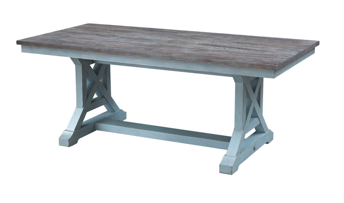 Bar Harbor - Hand Painted Table With Plank Style Top