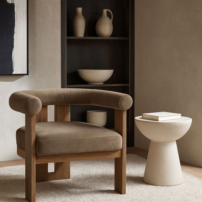 Arienzo - Performance Fabric Upholstered Accent Chair - Walnut Base