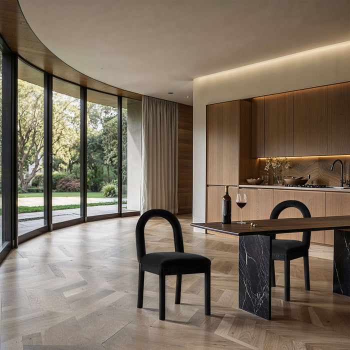 Conrad - Velvet Dining Chair With Black Legs