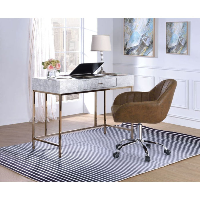 Piety - Vanity Desk - Silver PU & Champagne