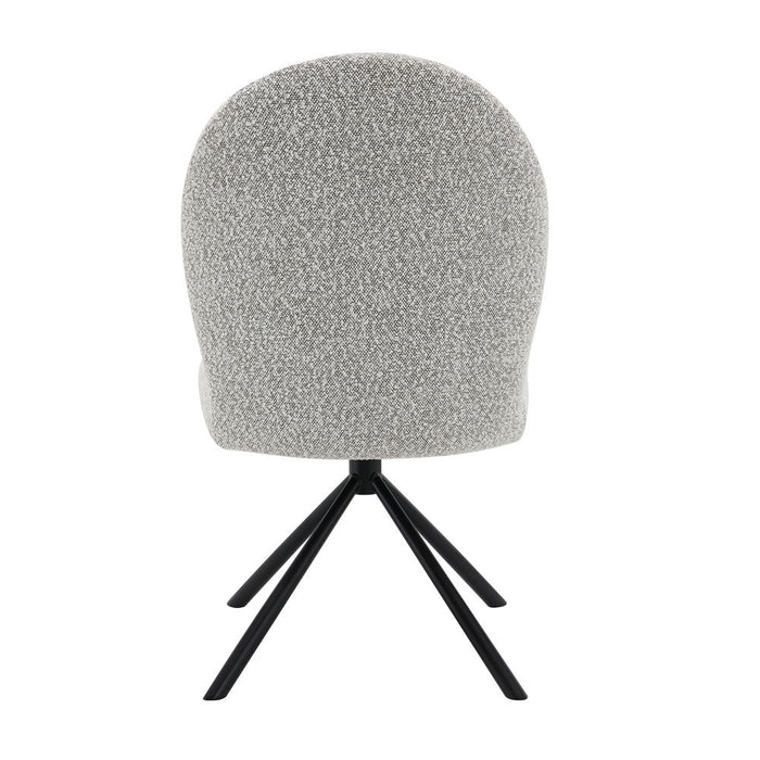 Lawton - Side Chair With Swivel (Set of 2) - Gray Boucle & Black