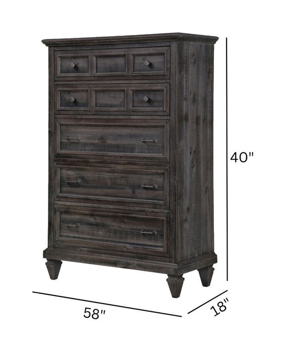 Calistoga - 5 Drawer Chest - Weathered Charcoal