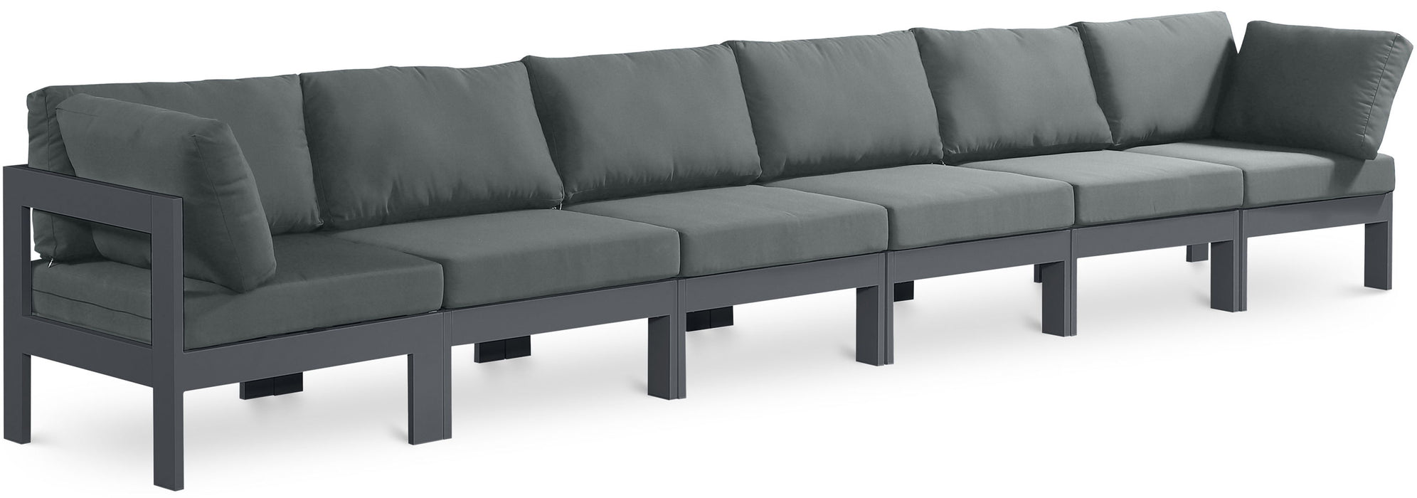 Nizuc - Outdoor Patio 6 Seat Modular Sofa With Gray Frame