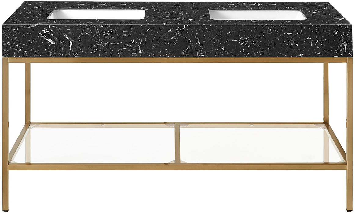 Marmo - Engineered Marble Bathroom Vanity With Gold Base