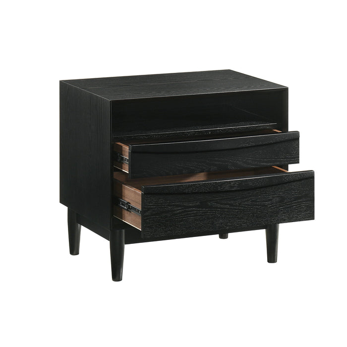 Artemio - 2 Drawer Wooden Nightstand With Shelf