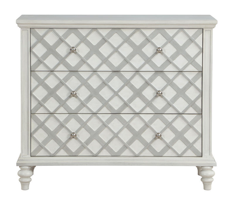 Nano - Three Drawer Accent Chest - White / Gray