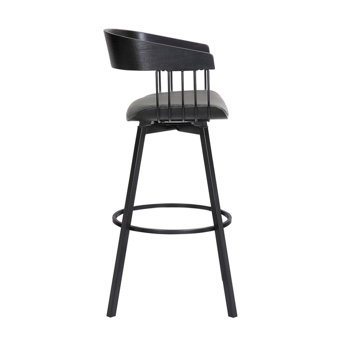 Athena - Swivel Black Wood Stool