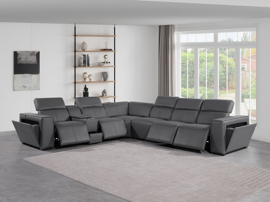 1224 - 7-Piece L-Shaped Sectional Sofa In With 4 Power Recliners & Power Headrests