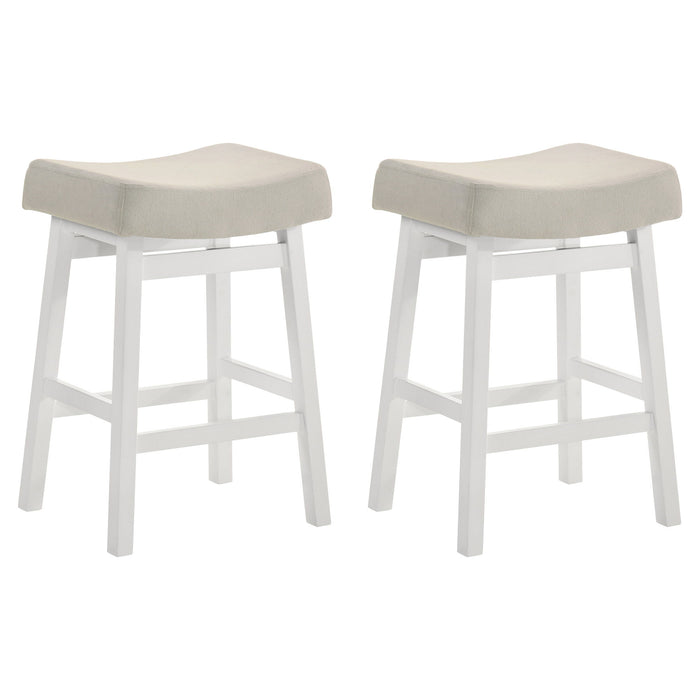 Lenon - Modern Farmhouse Wood Counter Height Kitchen Bar Stool