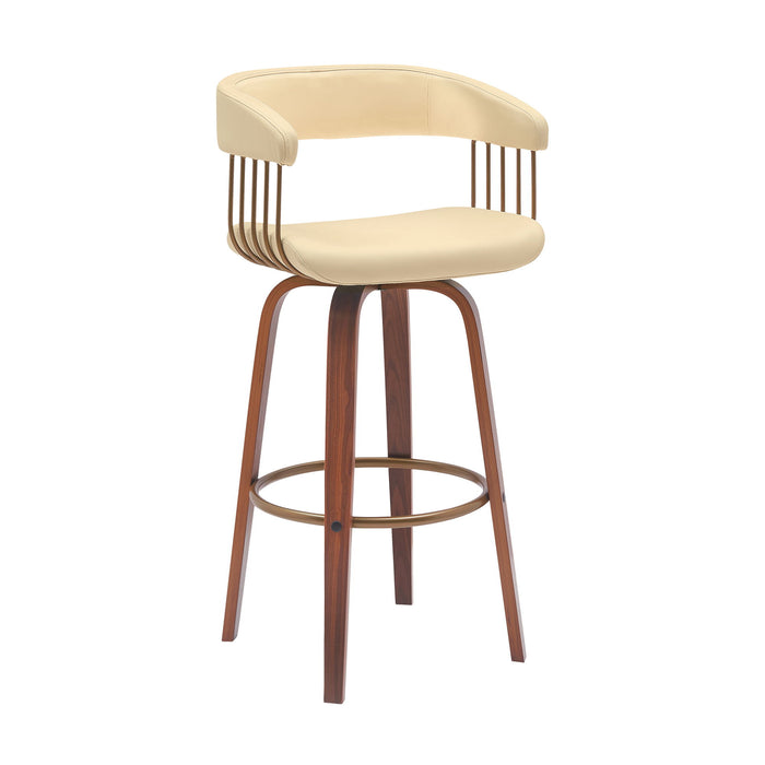 Topanga - Swivel Walnut Wood Stool