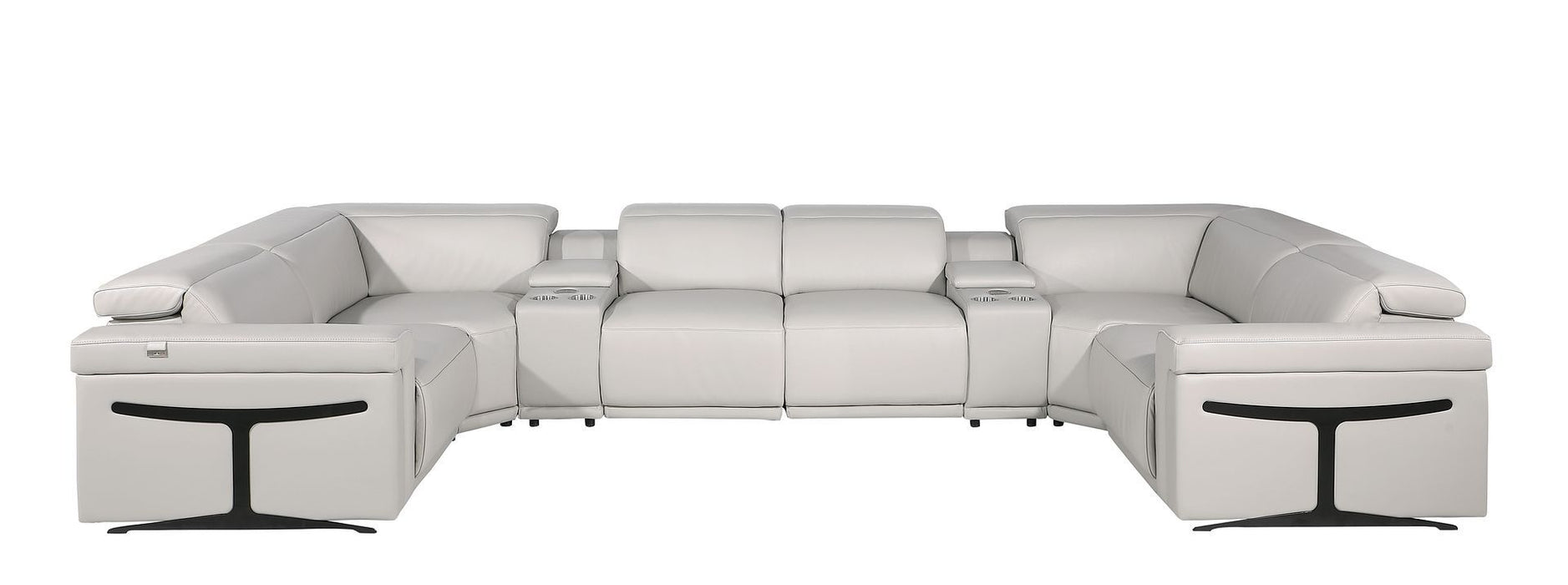 1126 - 8-Piece U-Shaped Sectional Sofa In With 2 Power Recliners & Power Headrests