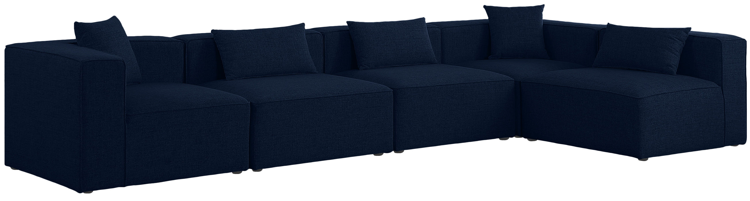 Cube - Modular Sectional 5 Piece - Navy - Modern & Contemporary