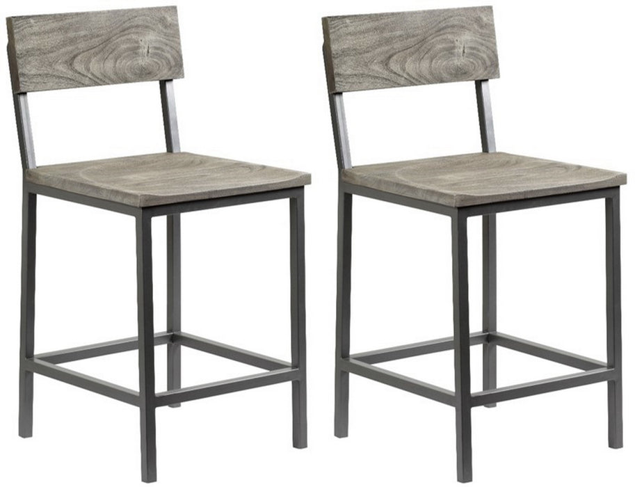 Yukon - Counter Height Barstools (Set of 2) - Sandblast Gray / Gunmetal Finish