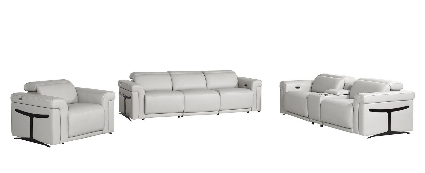 1126 - 7-Piece Modular Power Reclining Sofa, Loveseat & Chair Set In With 5 Power Recliners & Power Headrests