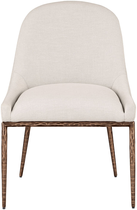 Ferro - Upholstered Dining Side Chair With Brushed Bronze Legs