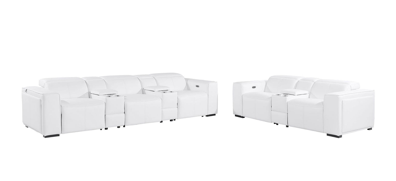 1224 - 8-Piece Modular Power Reclining Sofa & Loveseat Set In With 5 Power Recliners & Power Headrests
