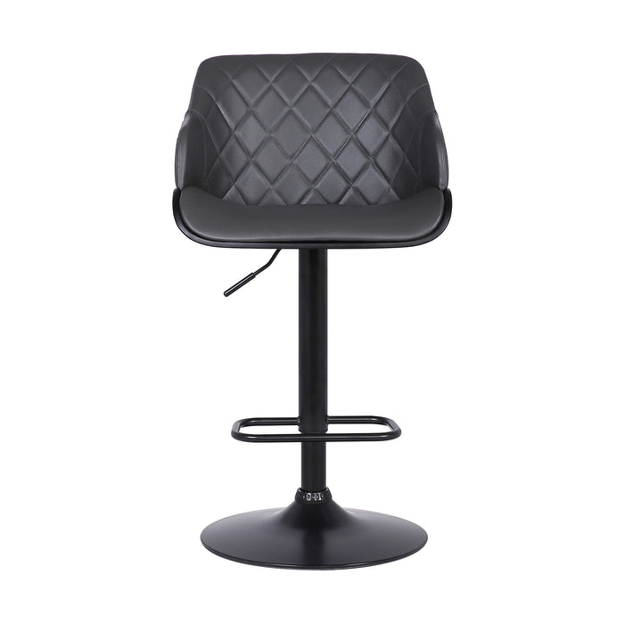Toby - Adjustable Height Swivel Bar Stool - Black / Gray