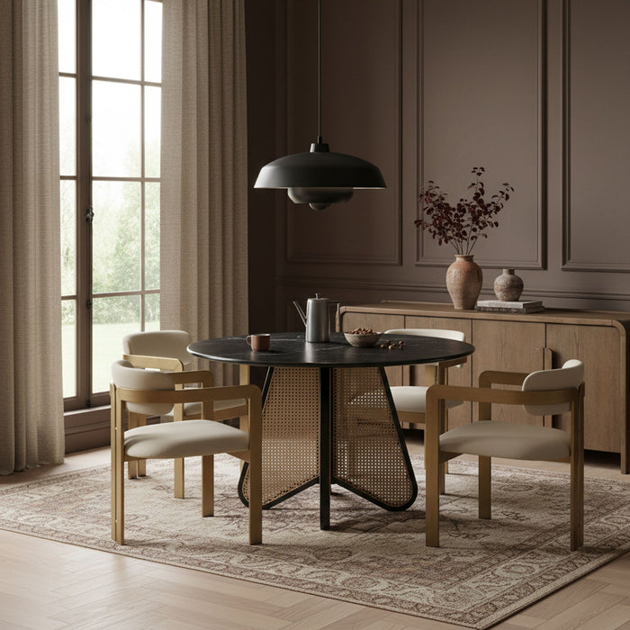 Aurum - Vegan Leather Upholstered Dining Chair With Brushed Brass Base (Set of 2)