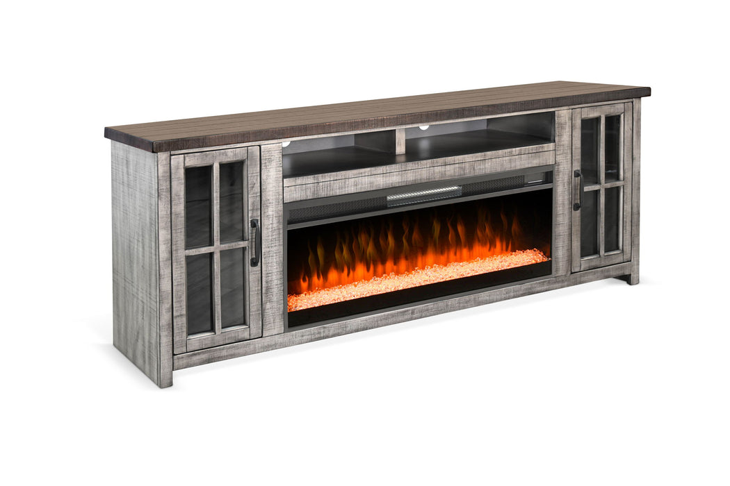 Media Console With Electric Fireplace