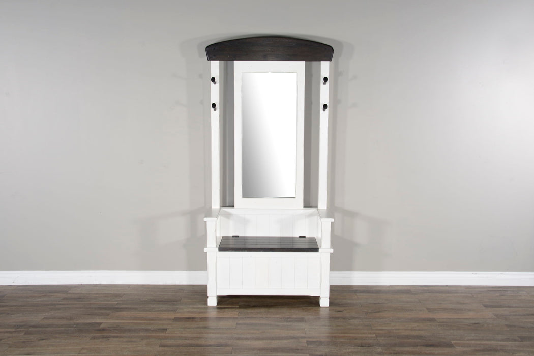 Carriage House - Hall Tree - Cottage White / Europen Dark