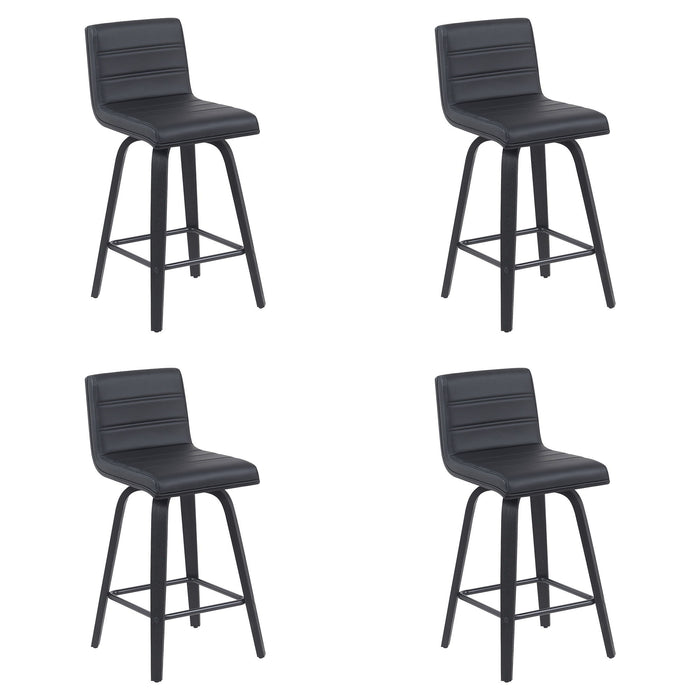 Vienna - Modern Counter Height Swivel Bar Stool - Black Brushed Wood Frame