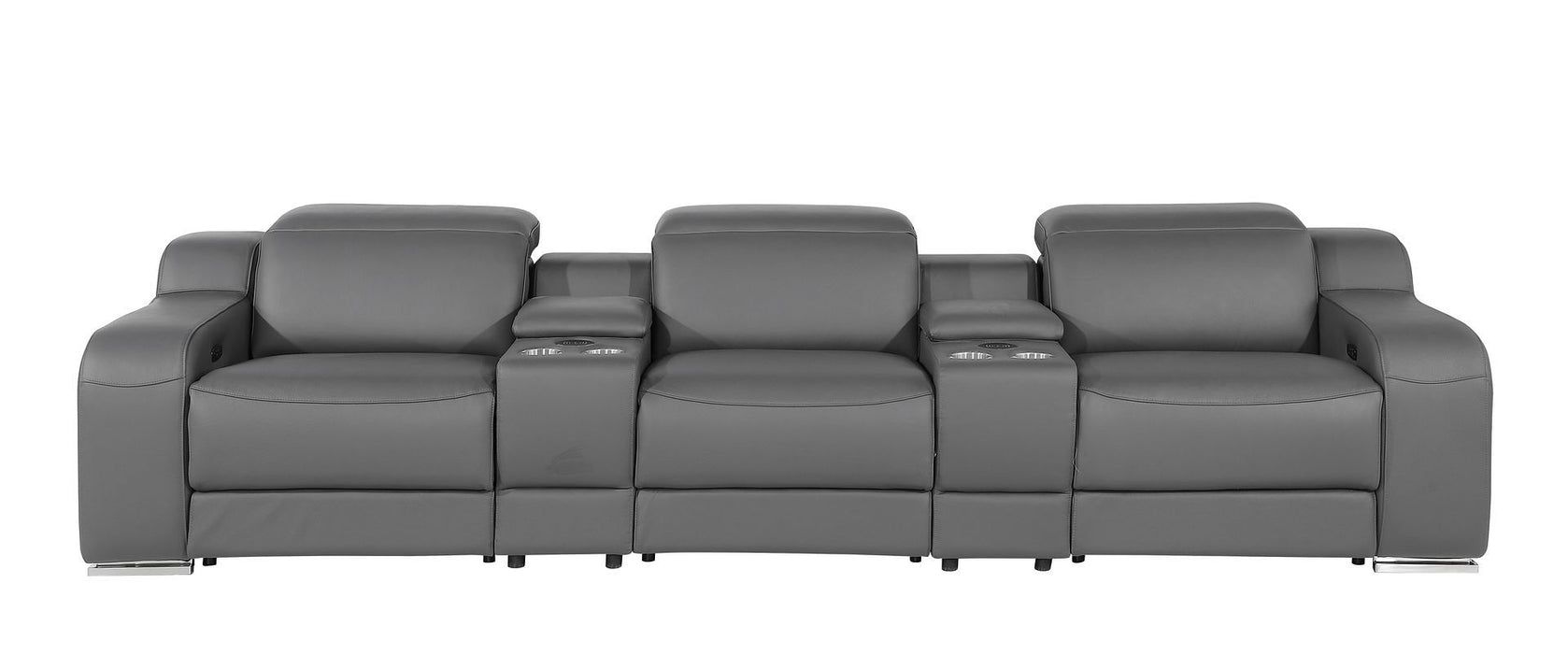 1116 - 5-Piece Modular Power Reclining Sofa In With 3 Power Recliners & Power Headrests