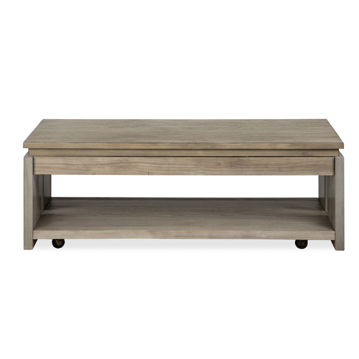 Conrad - Rectangular Lift Top Storage Cocktail Table With Casters - Stone Harbor Gray