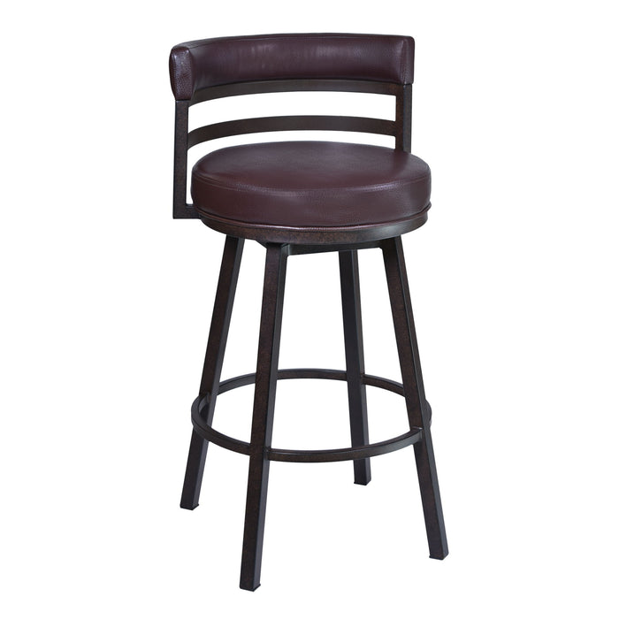 Madrid - 26" Barstool - Auburn Bay Finish With Brown Pu Upholstery