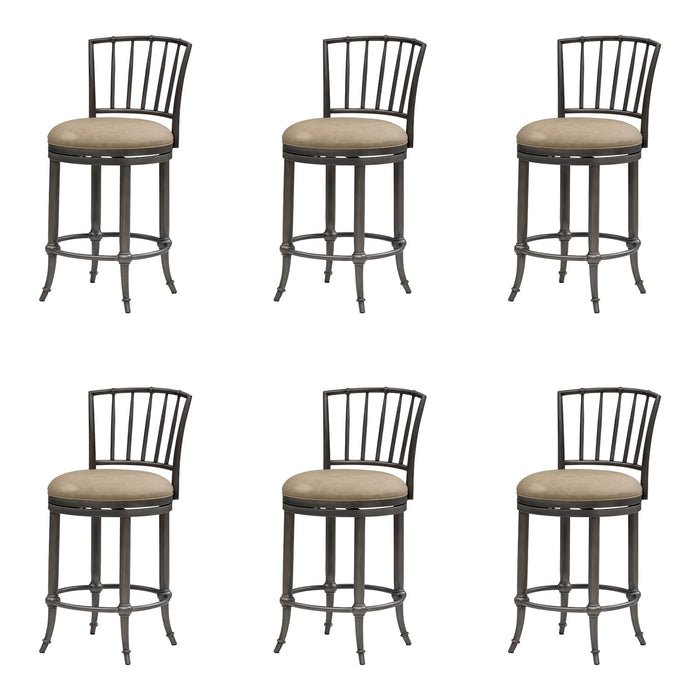 Vince - Commercial Grade Steel Frame Faux Leather Upholstered Swivel Counter Height Barstool