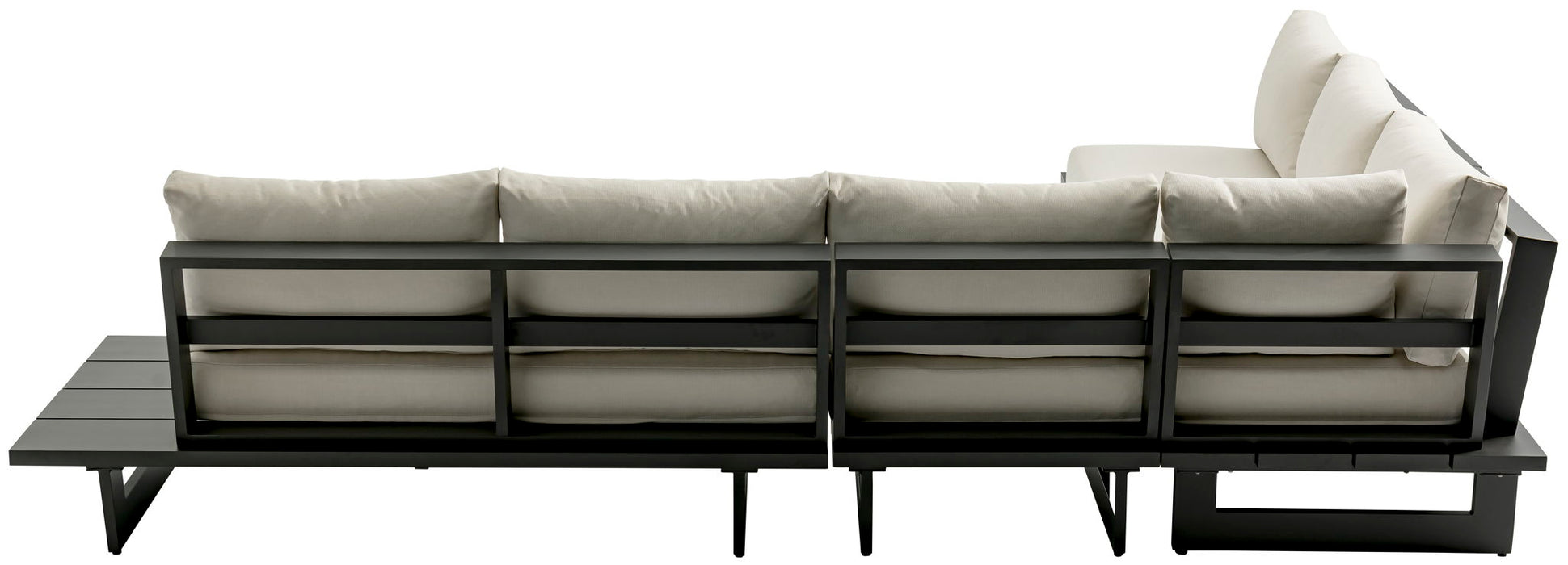 Maldives - 4 Piece Water Resistant Outdoor Patio Modular Sectional With Gray Base