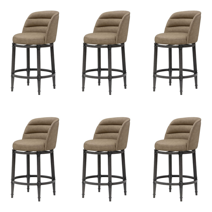 Eunice - Faux Leather Upholstered Swivel Counter Height Barstool