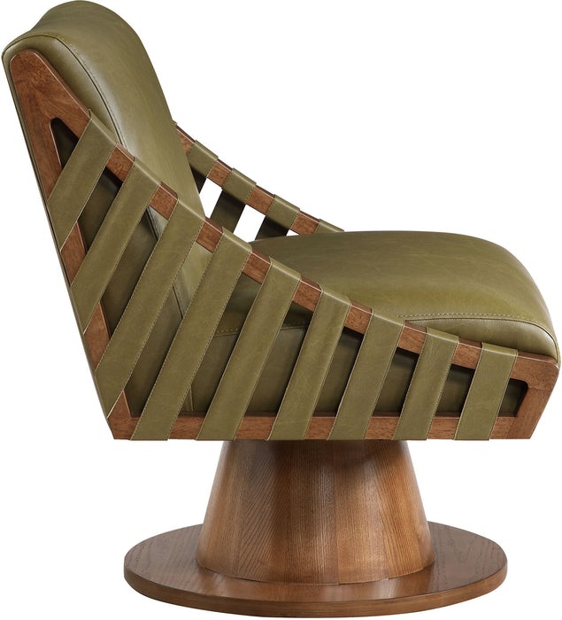 Millwin - Swivel Accent Chair With Brown Base