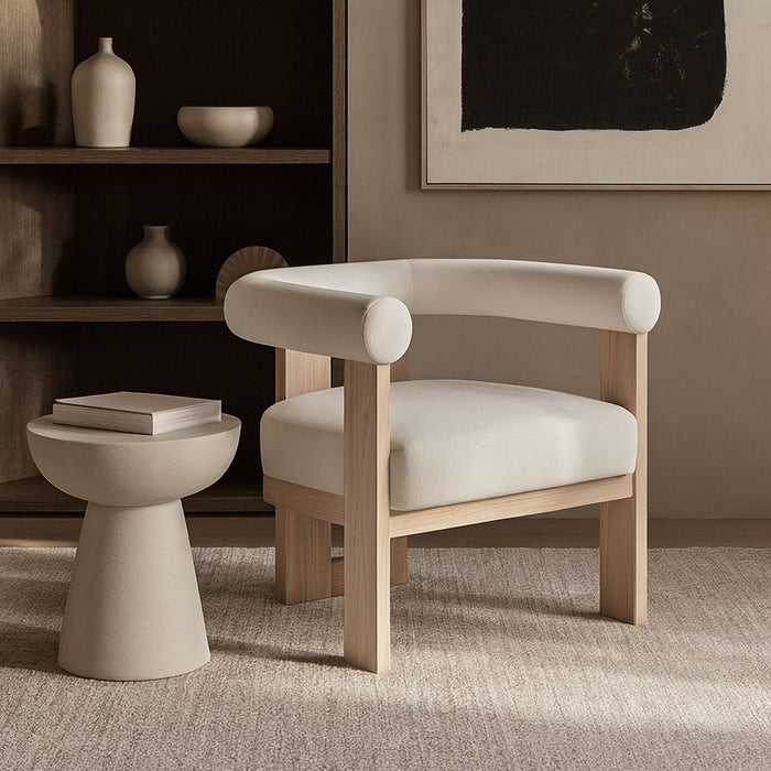 Arienzo - Performance Fabric Upholstered Accent Chair - Natural Base