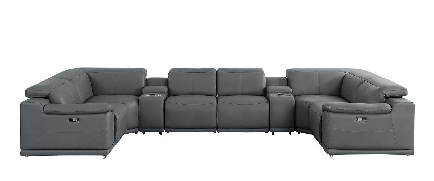 2679 - 8-Piece U-Shaped Power Reclining Sectional In Genuine Leather (4 Recliner)