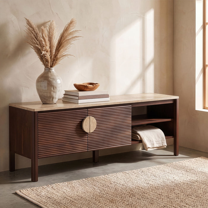 Varenna - 57.25" Acacia Wood Media Console