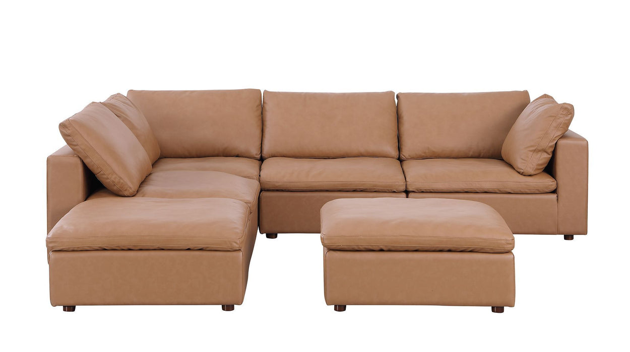 1100 - 6-Piece Left Arm Facing 3-Seat Sectional (Top-Grain Italian Leather)