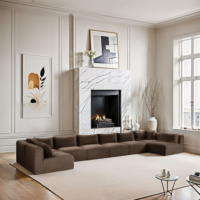 Shaggy - 8 Piece Modular U-Shaped Armless Sectional