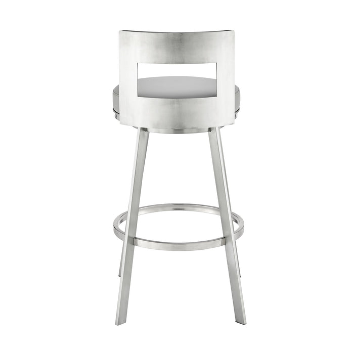 Flynn - Swivel Bar Stool -  Brushed Steel