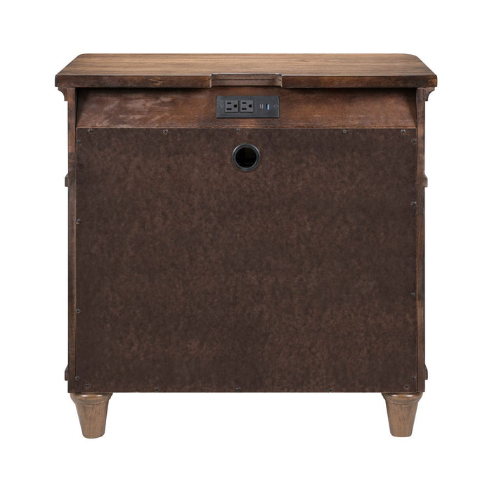 Harrison Heights - Nightstand With Charging Station - Sienna