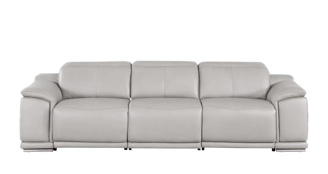 2679 - Genuine Leather Sofa With 3 Power Recliners