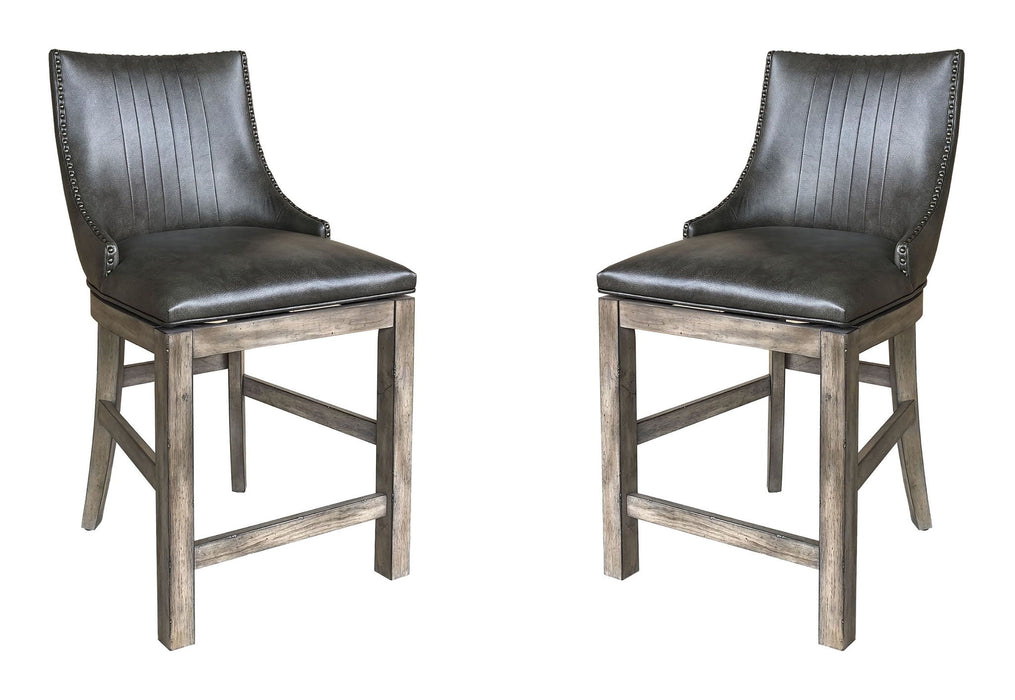 Lodge Dining - Swivel Counter Sling Chair (Set of 2) - Siltstone