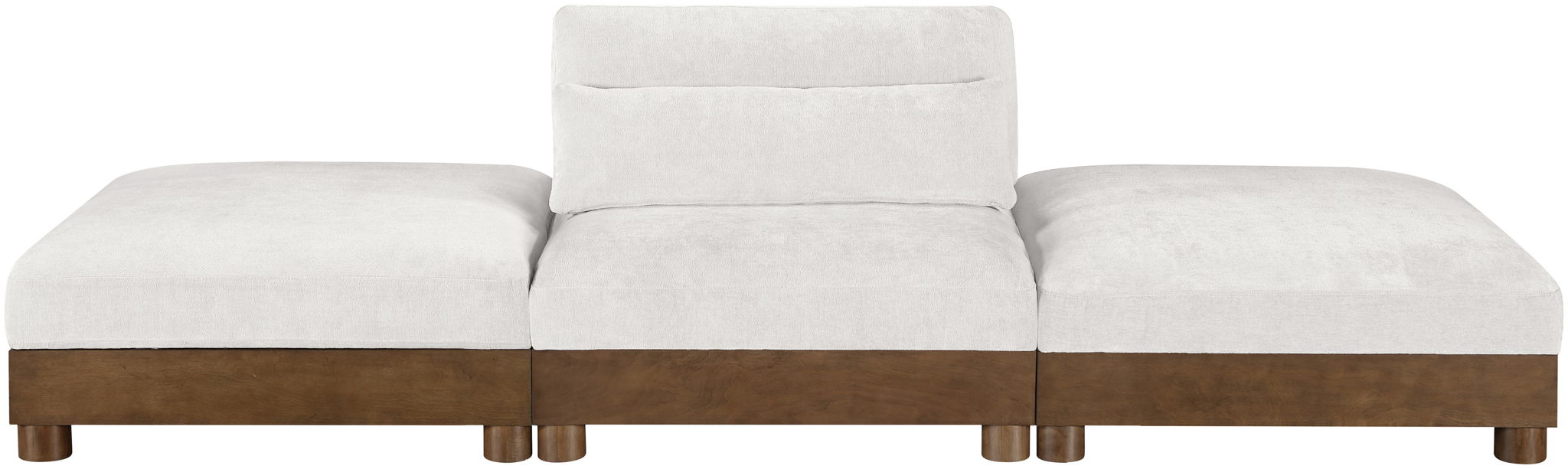 Turin - Chenille Fabric Upholstered Modular Sectional - Cream