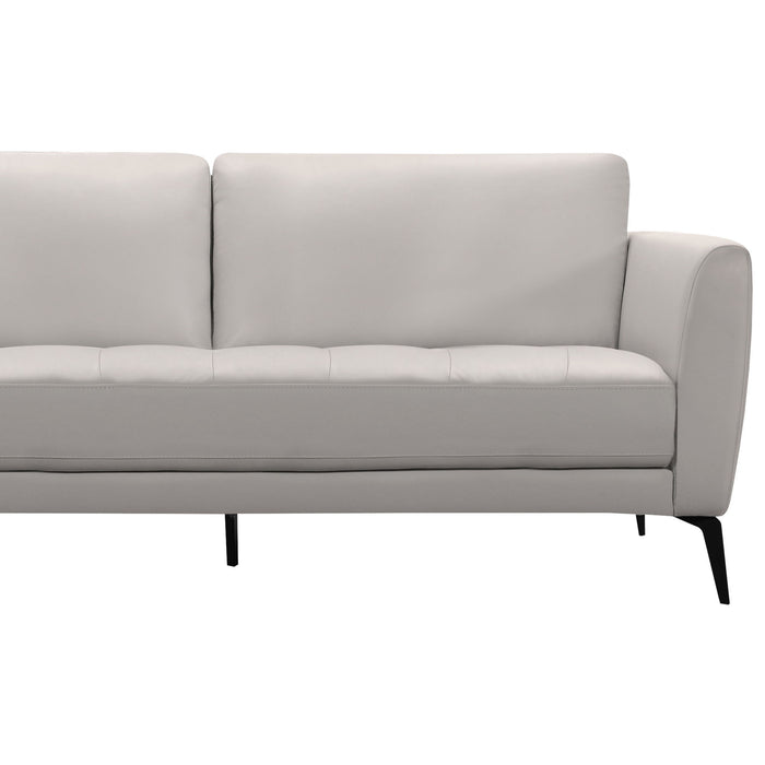 Hope - Contemporary Sofa Genuine Leather - Dove Gray / Black