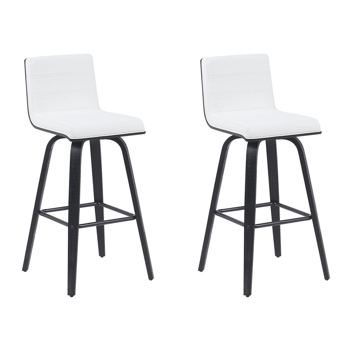 Vienna - Modern Swivel Bar Height Stool - Black Brushed Wood Frame