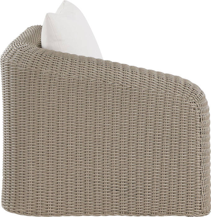 Seacrest - Olefin Water Resistant Fabric And Wicker Outdoor Patio Left Arm Chair