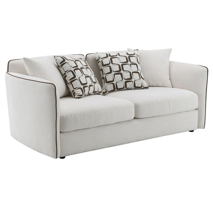 Yolanda - Loveseat With 4 Pillows - Beige Chenille