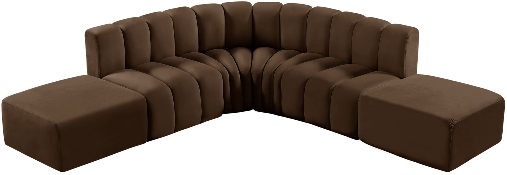 Arc - Velvet 6 Piece Corner Modular Sofa